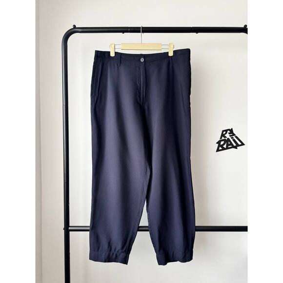 Dries Van Noten Navy Lightweight Wide Trousers - Picture 1 of 5